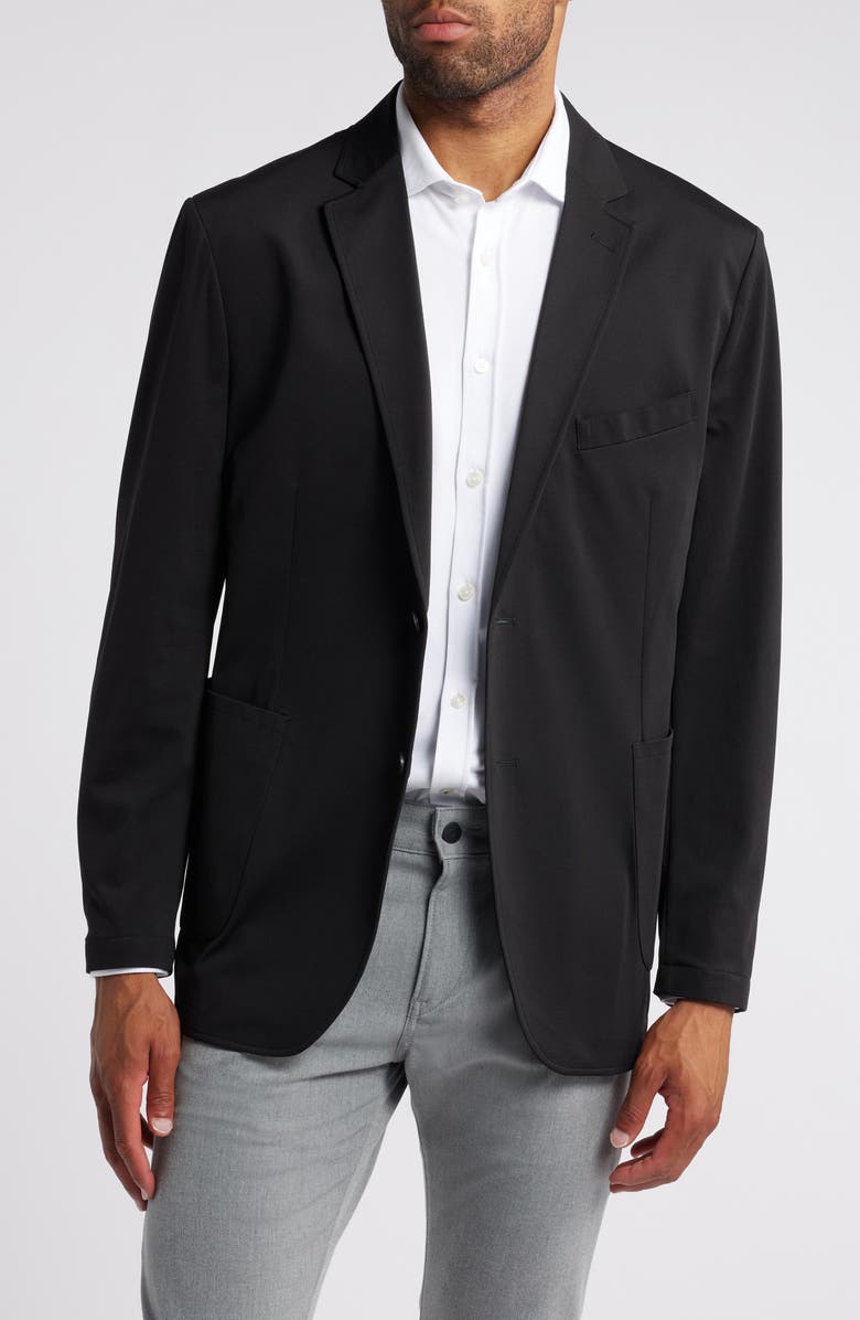 Johnston & Murphy XC Flex<sup>®</sup> Solid Black Knit Sport Coat, Main, color, Black