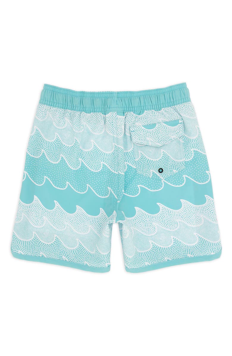 Feather 4 Arrow Kids' Wave Print Scallop Board Shorts, Alternate, color, 