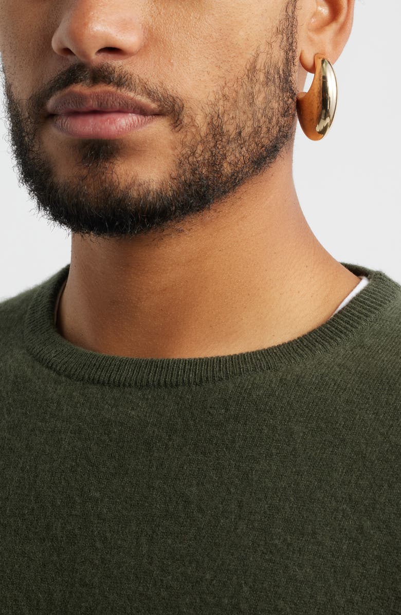 Open Edit Polished Crescent Hoop Earrings, Alternate, color, Gold