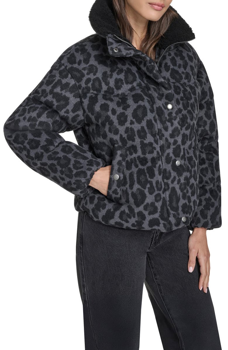 Levi's<sup>®</sup> Western Puffer Jacket, Alternate, color, Grey/Black Leopard