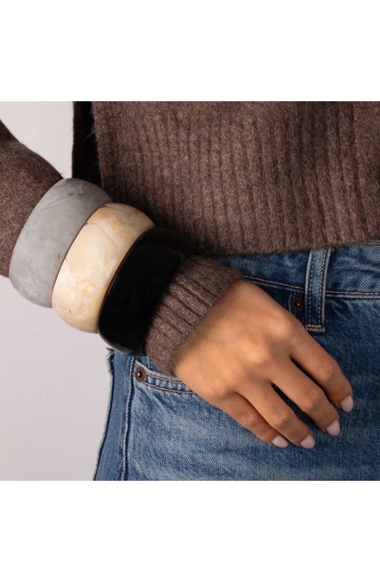 BY ADINA EDEN Neutral Marble Resin Bangle Trio Set, Alternate, color, Multi-Color