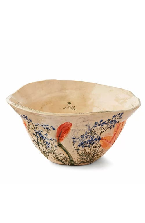 Nina J Design Studios Pressed Garden Of Love Serving Bowl In Brown