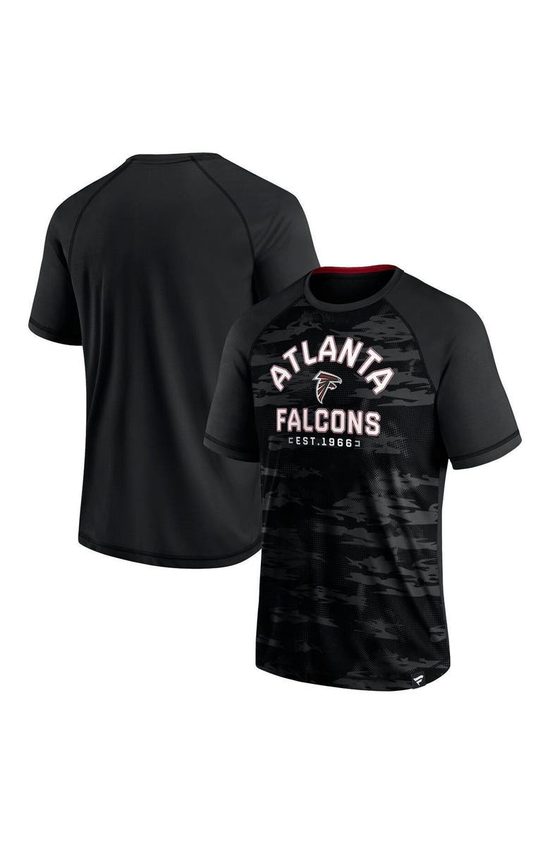 FANATICS Men's Fanatics Branded Black Atlanta Falcons Hail Mary Raglan T-Shirt, Main, color,