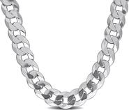 DELMAR Sterling Silver Bevel Curb Chain Necklace
