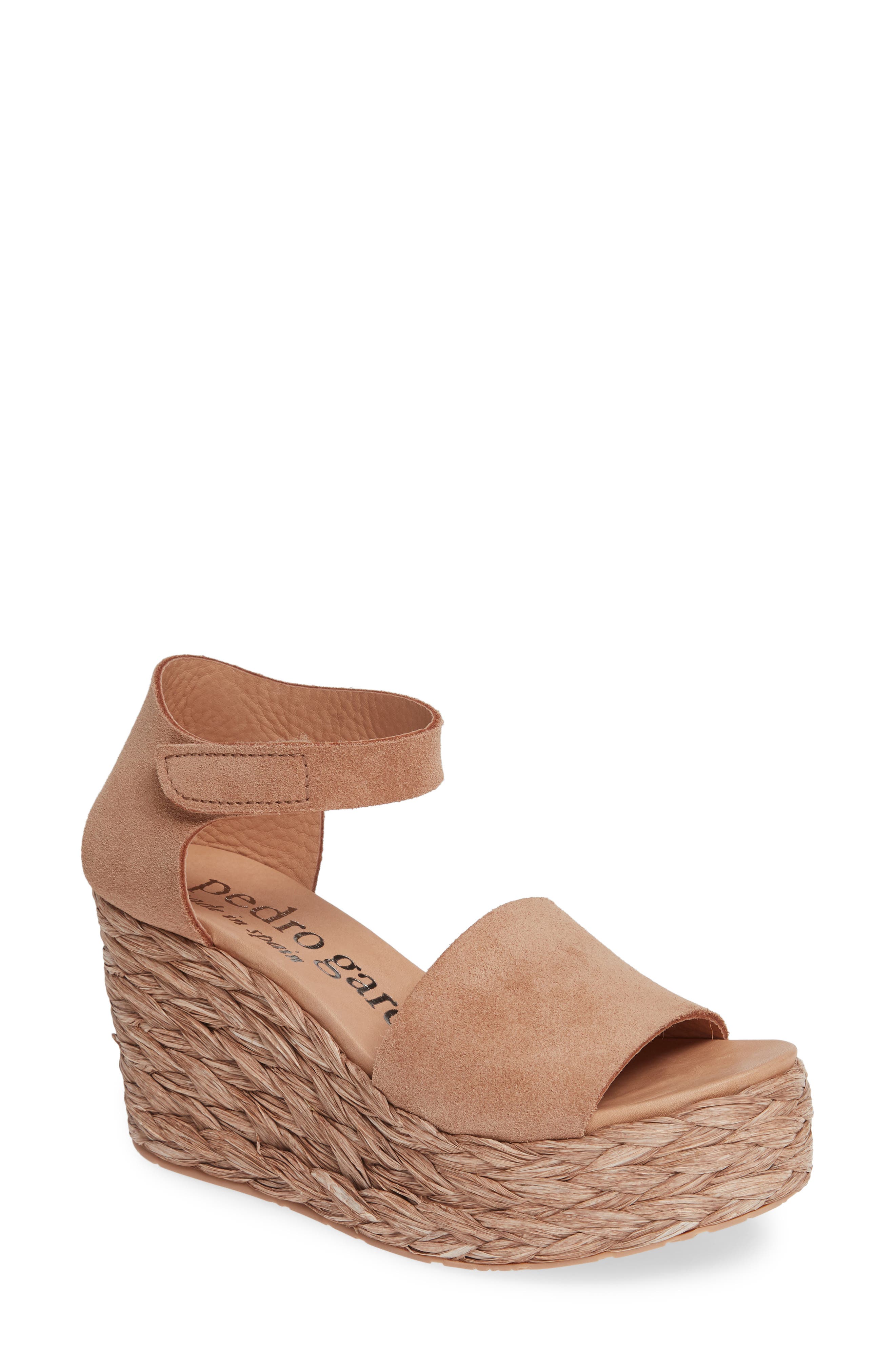 Dory Raffia Wedge Sandal, Main, color, ROSE CASTORO