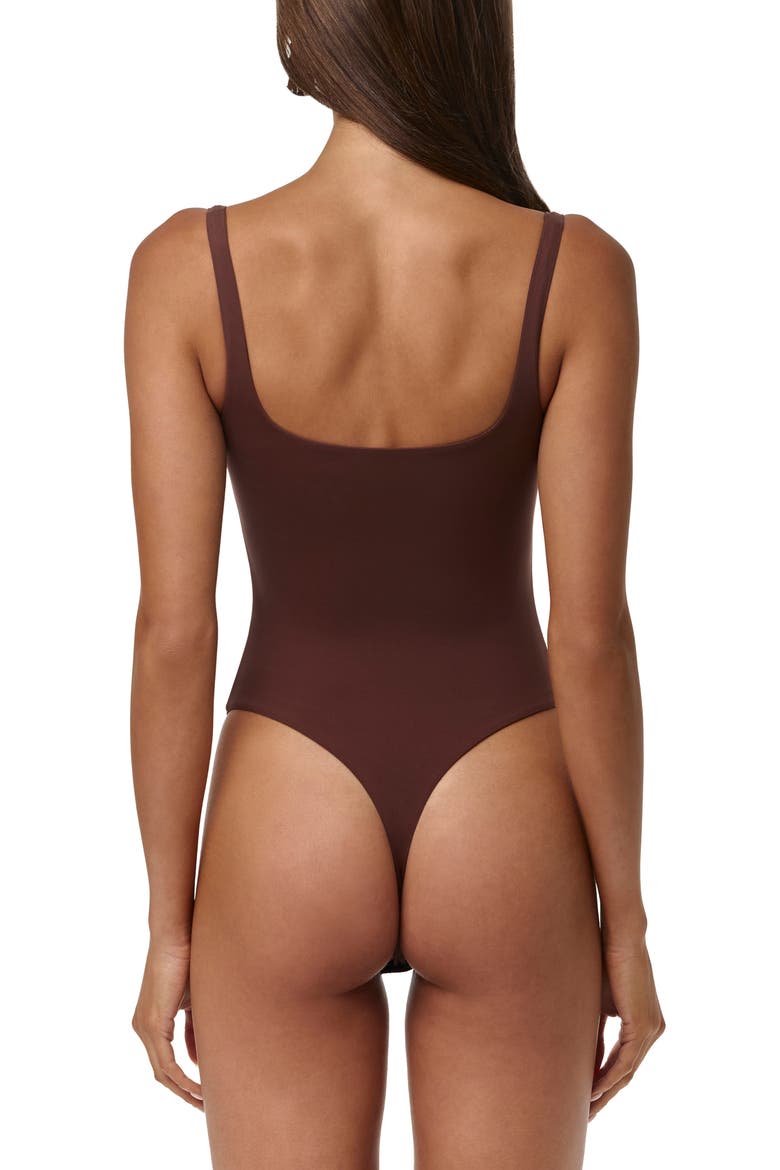 Scoop Neck Tank Bodysuit, Alternate, color, CHOCOLATE
