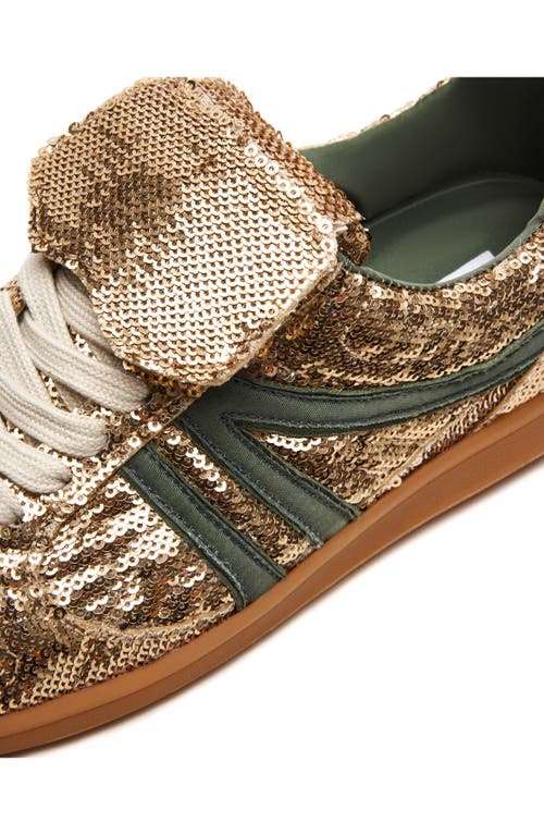 Steve Madden Madrid Sequin Sneaker In Gold Sequin