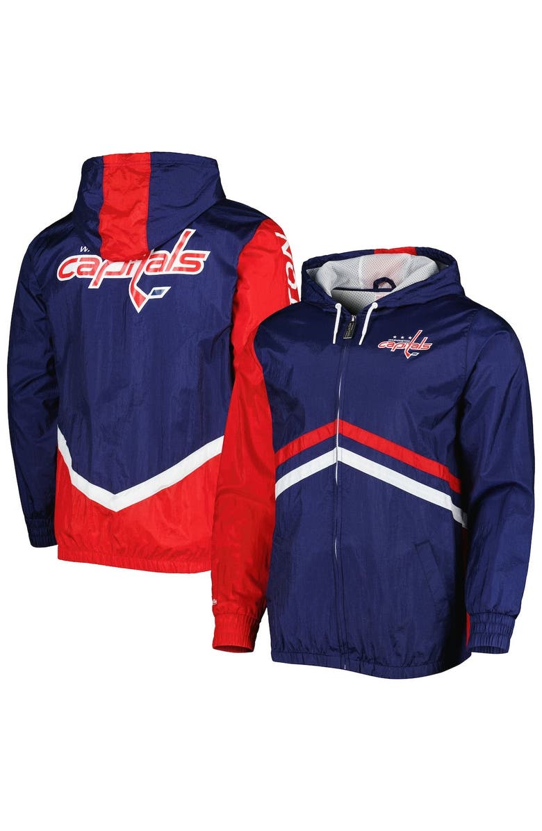 Mitchell & Ness Men's Mitchell & Ness Navy Washington Capitals Undeniable Full-Zip Windbreaker, Main, color,