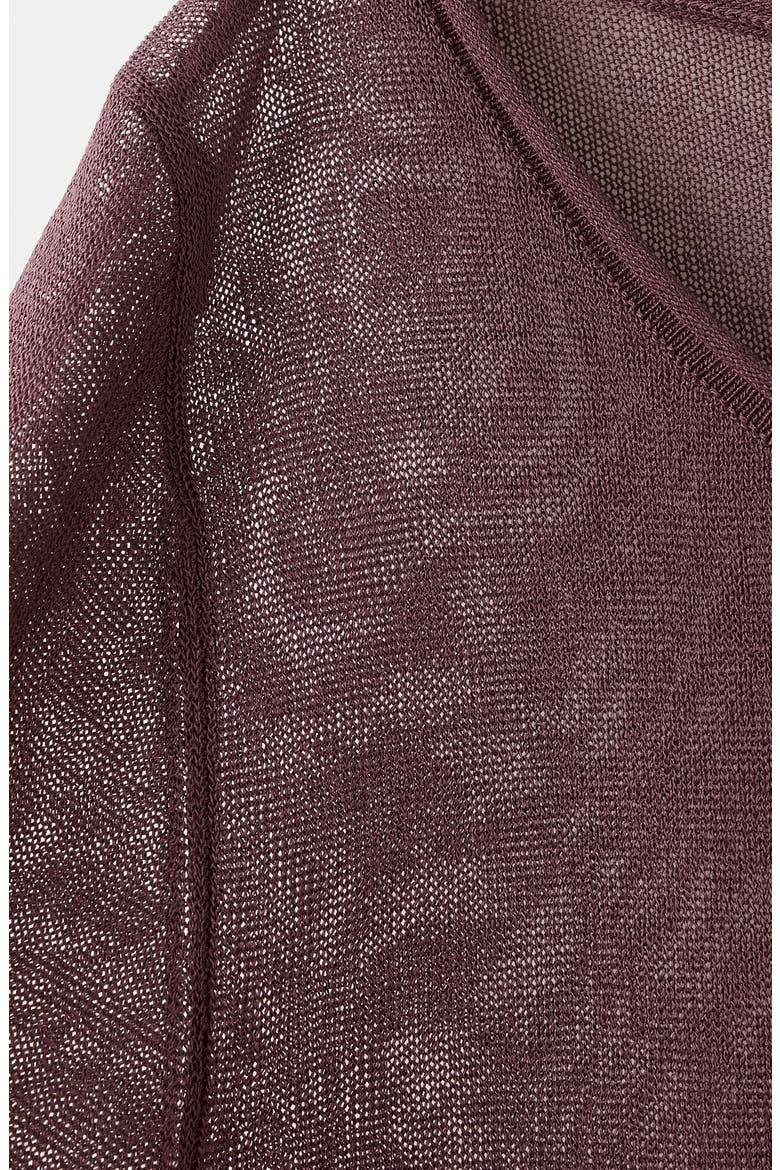 Bow Detail Boat Neck Sweater, Alternate, color, BURGUNDY