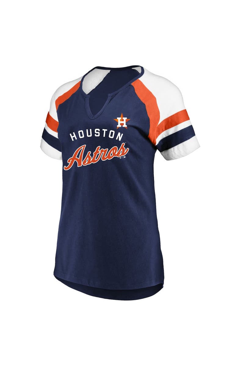 PROFILE Women's Profile Navy Houston Astros Arched Notch Neck T-Shirt, Alternate, color, Navy