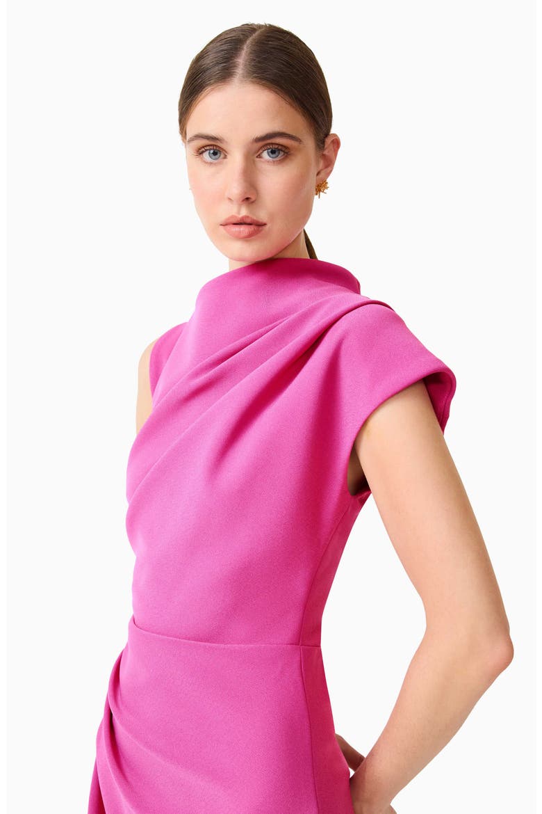 Chantal Asymmetric Neck Cocktail Dress, Alternate, color, PINK