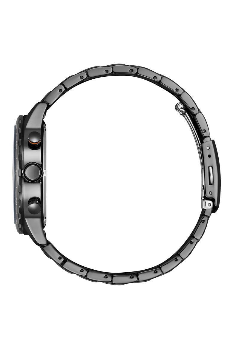 Eco-Drive Chronograph Bracelet Watch, 43.5mm, Alternate, color, BLACK