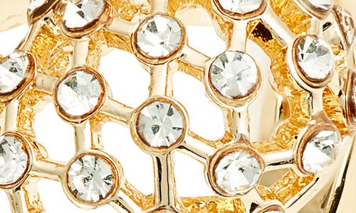 Open Edit Stone Cage Bypass Ring In Gold