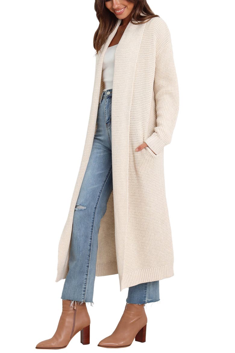 Lagos Waffle Stitch Cardigan, Alternate, color, CREAM