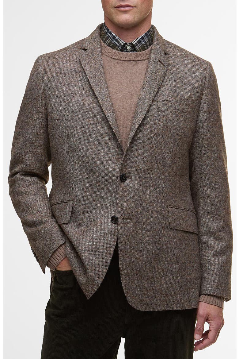 Godfrey Moons Shetland Brushed Wool Mélange Sport Coat, Main, color, BROWN