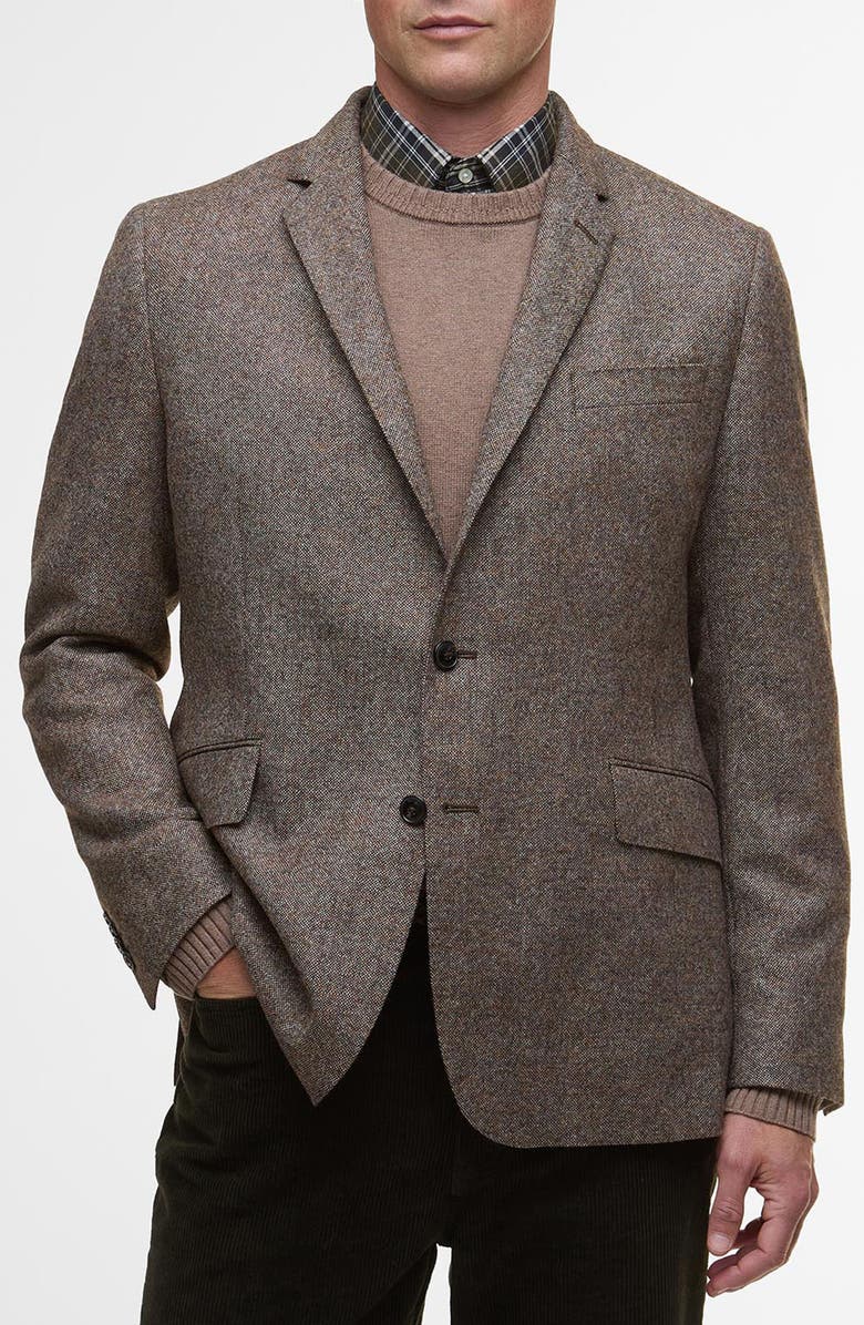 Barbour Godfrey Moons Shetland Brushed Wool Mélange Sport Coat, Main, color, Brown