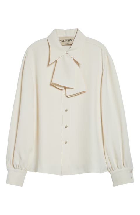 Solid Silk Cady Couture Button-Up Shirt