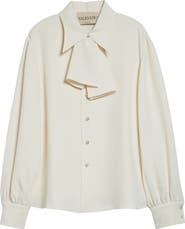 Valentino Solid Silk Cady Couture Button-Up Shirt