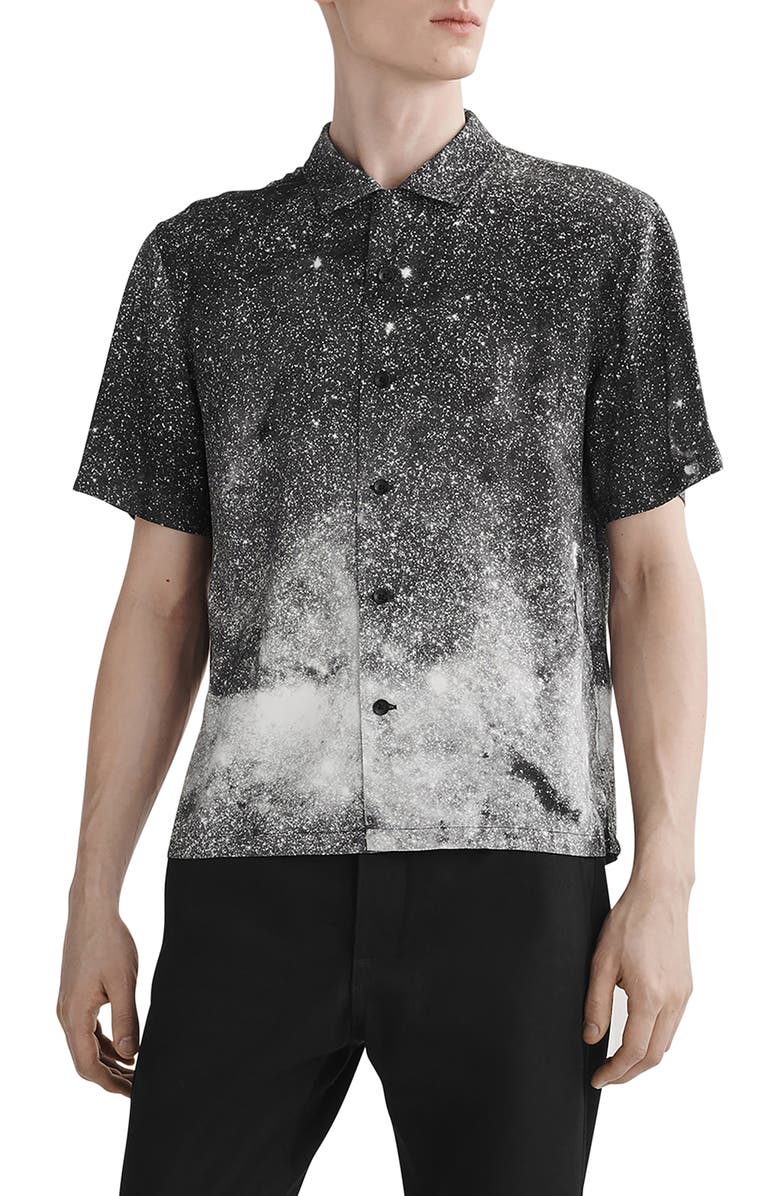 rag & bone Avery Print Short Sleeve Button-Up Shirt, Main, color, 