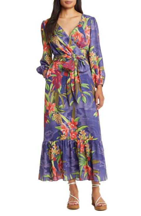 Villa Views Long Sleeve Floral Maxi Dress