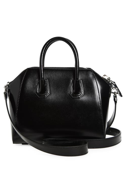 Givenchy Mini Antigona Patent-leather Top-handle Tote Bag In Black