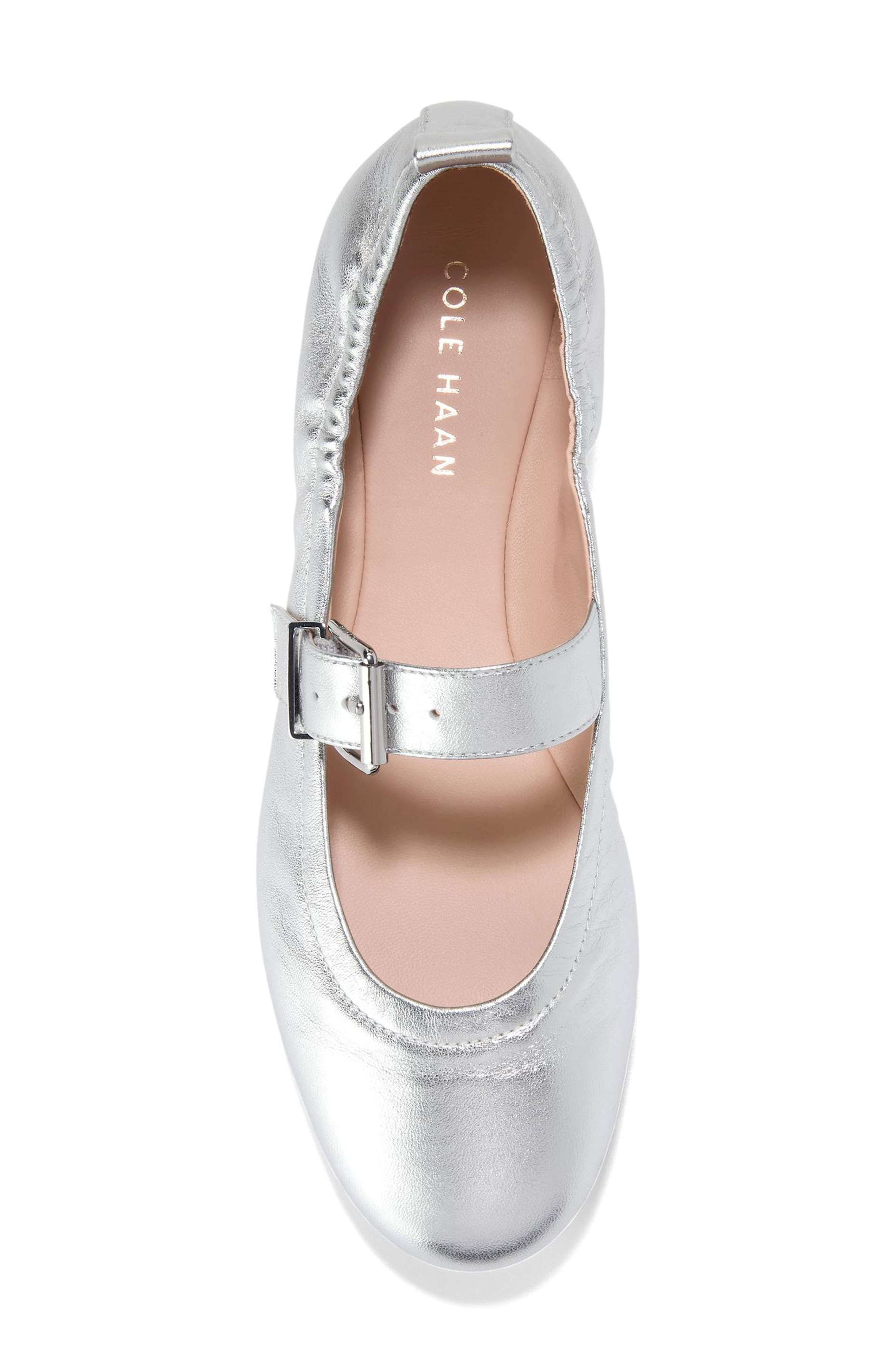 Graclyn Mary Jane Ballet Flat, Alternate, color, SILVER LEATHER