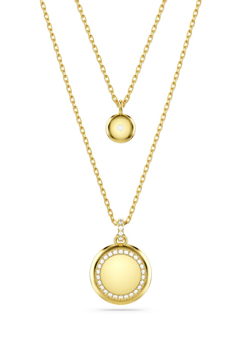 Sublima Crystal Pendant Layered Necklace, Alternate, color, WHITE/ GOLD
