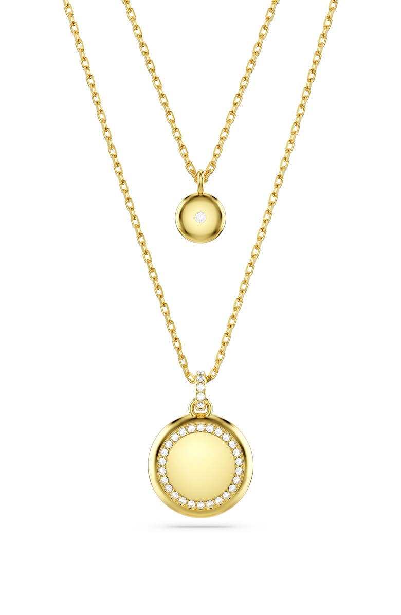 Swarovski Sublima Crystal Pendant Layered Necklace, Alternate, color, White/ Gold