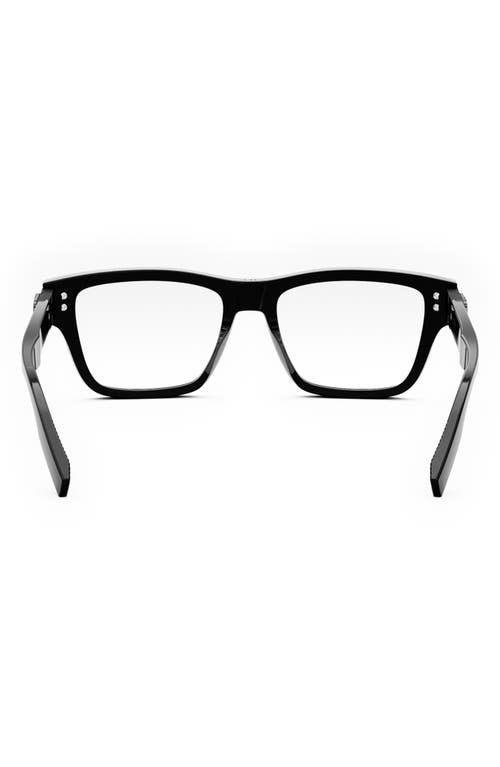 Dior Cd Icon S1i 55mm Rectangular Optical Glasses In Shiny Black