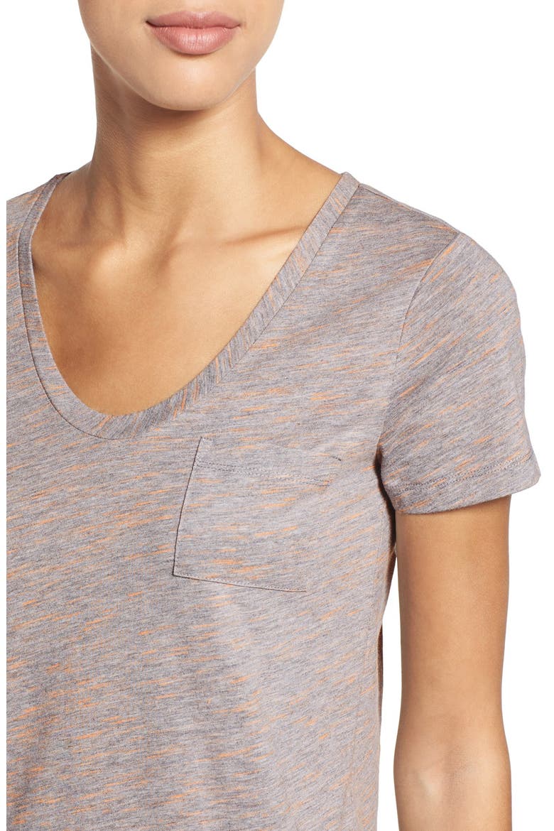 U-Neck T-Shirt, Alternate, color, HEATHER GREY SPACEDYE