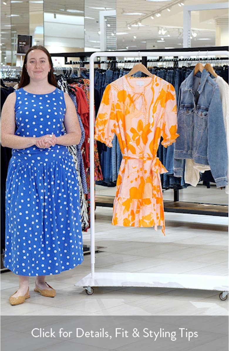 Lenira Floral Negin Split Neck Minidress, sales video thumbnail