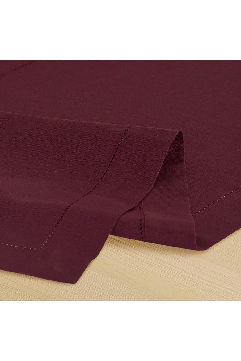 Cotton Linen Hemstitch Dinner Napkins Set of 4, 20 x 20", Alternate, color, Wine
