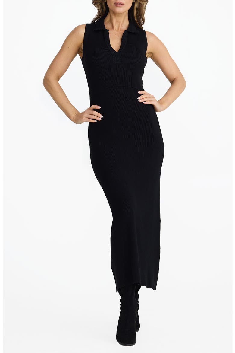 Mimi Rib Maxi Sweater Dress, Main, color, BLACK