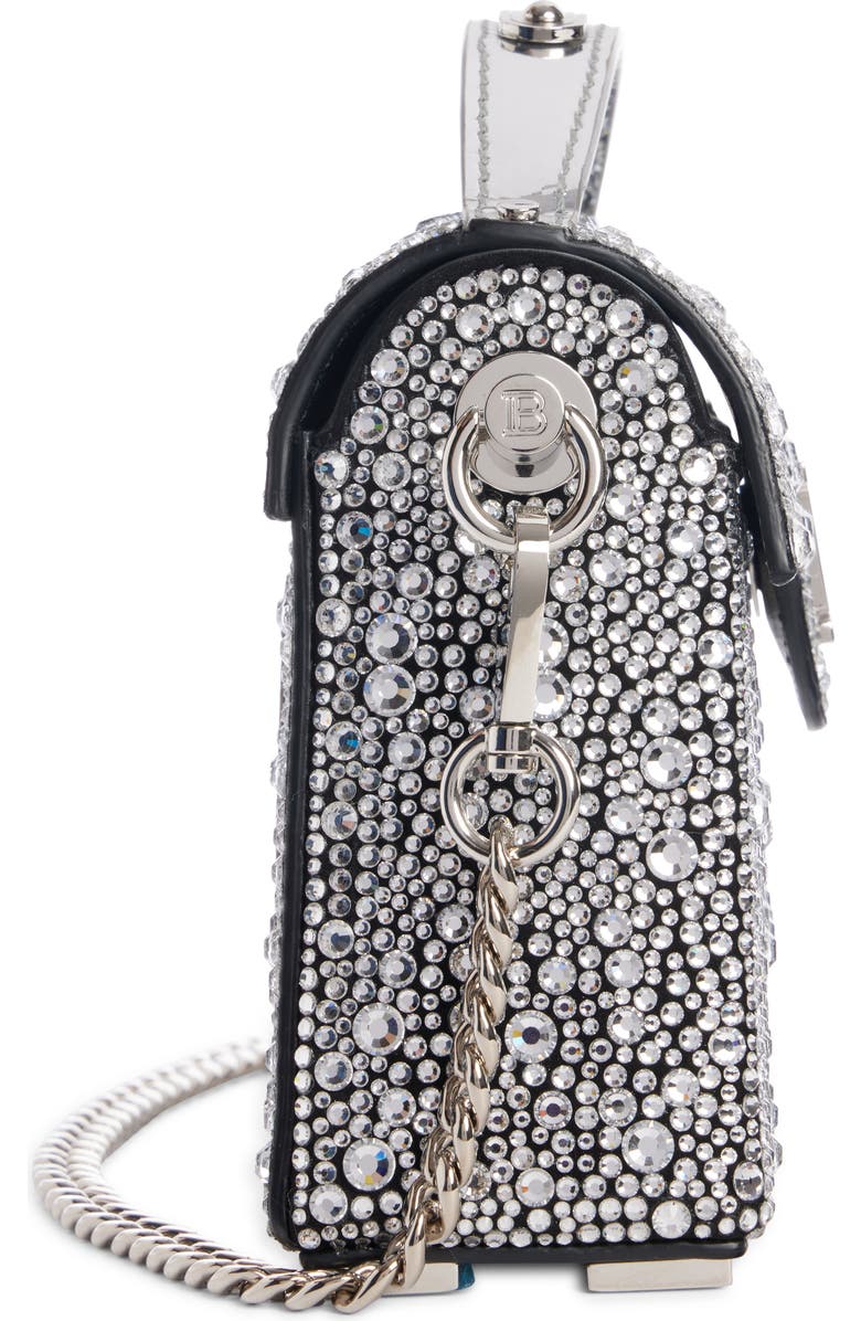 Balmain B-Buzz Dynasty Crystal Embellished Top Handle Bag, Alternate, color,