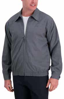HAGGAR Sharkskin Full Zip Harris Jacket