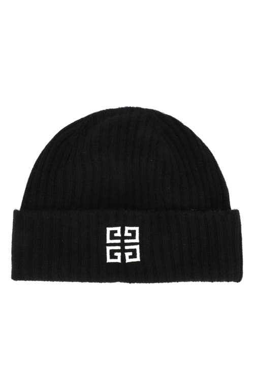Givenchy 4g Logo Wool & Cashmere Beanie In Black