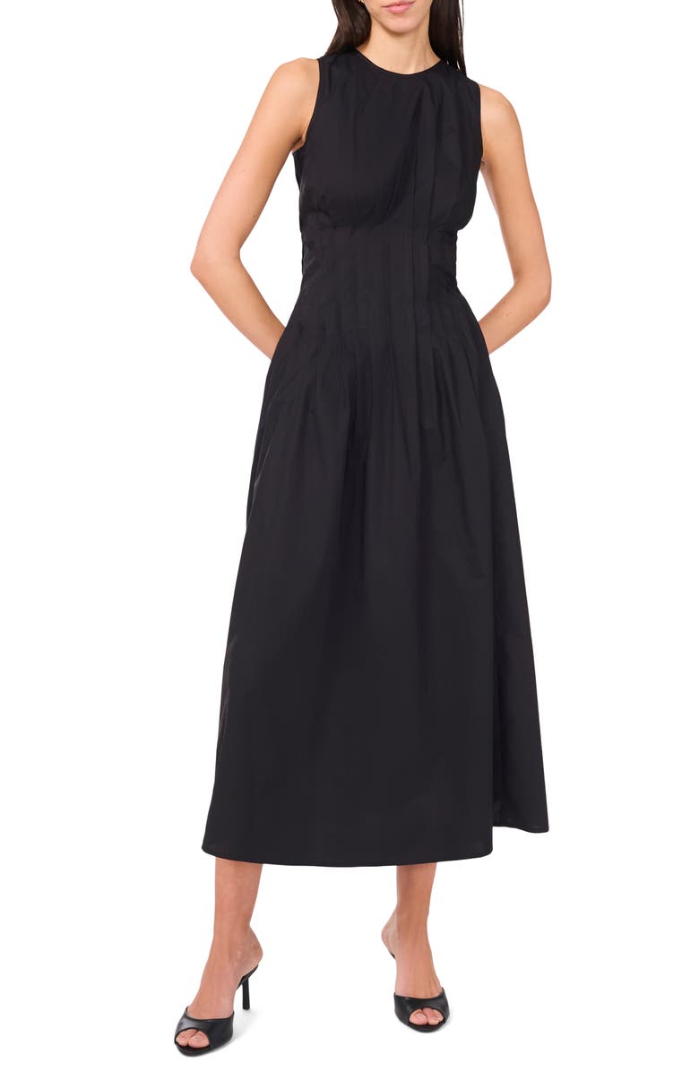 1.STATE Pintuck Pleat Fit & Flare Dress, Main, color,