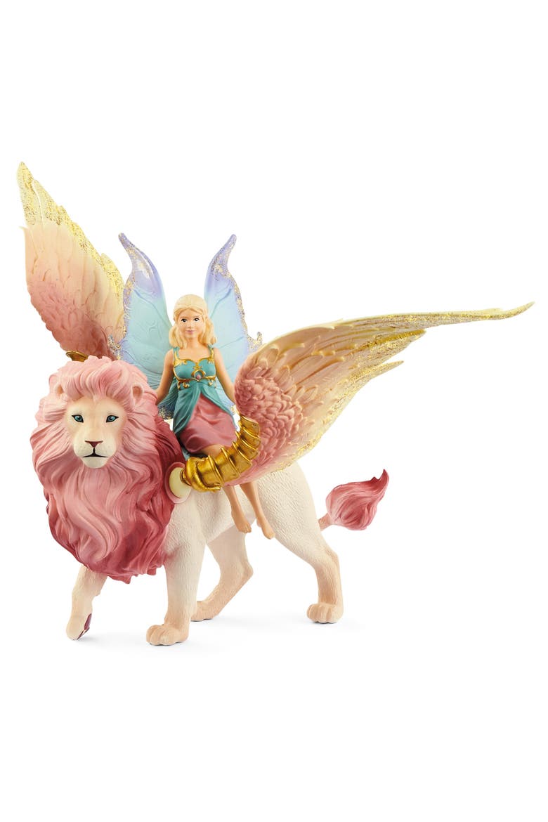 Bayala Fairy In Flight On Winged Lion, 2 Piece Figurine Playset, Main, color, Multicolored
