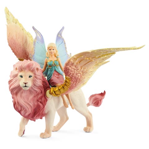 Bayala Fairy In Flight On Winged Lion, 2 Piece Figurine Playset