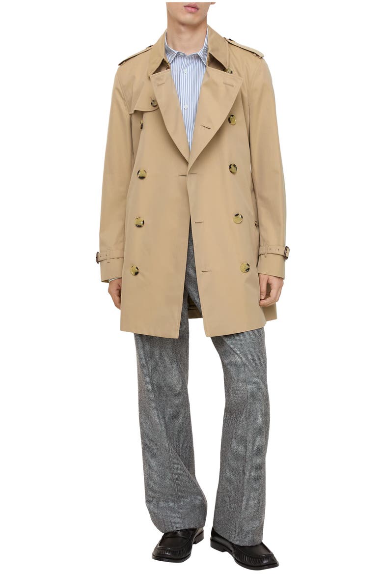 Short Kensington Heritage Trench Coat, Main, color, Honey beige