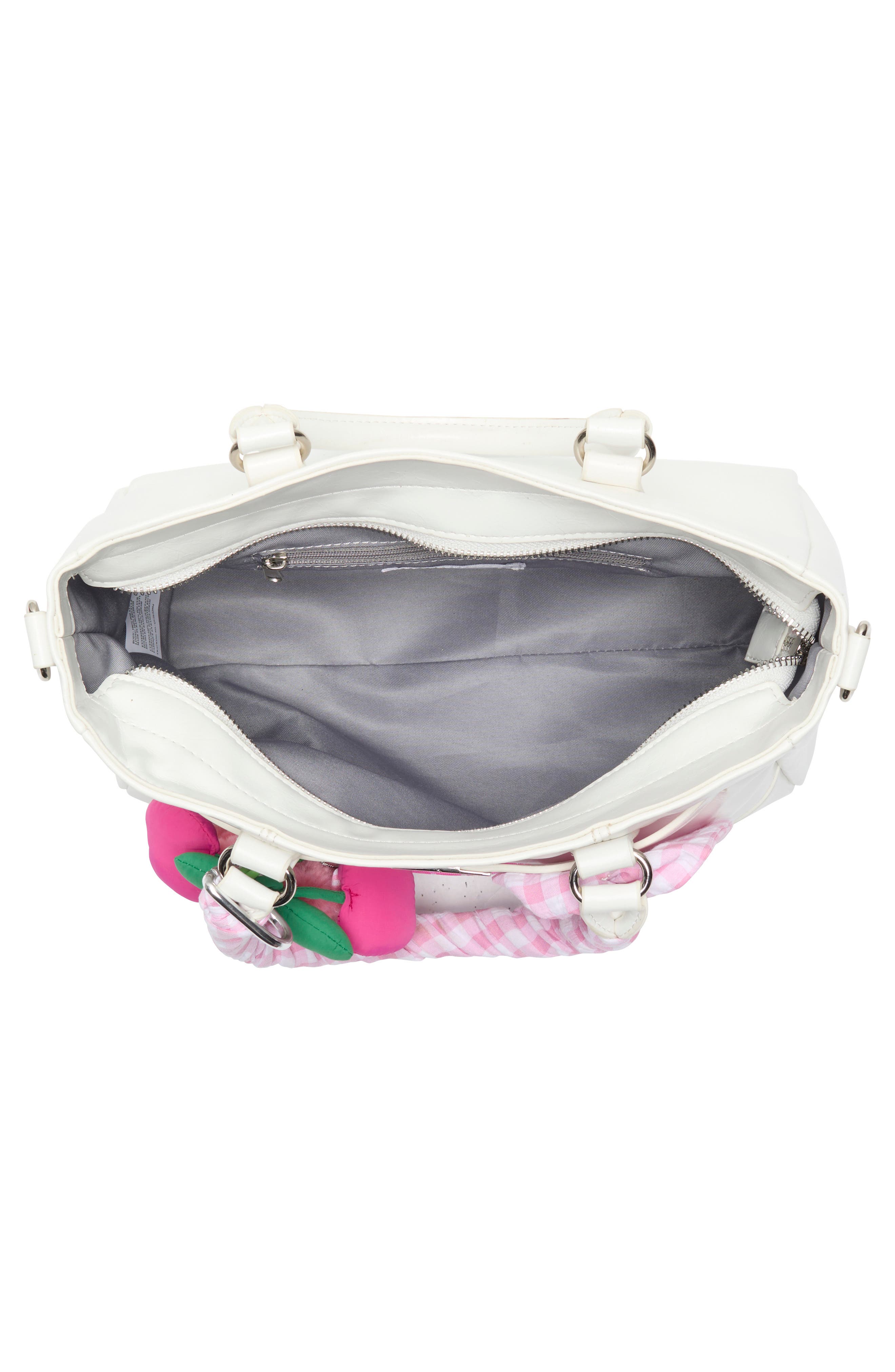 Madden Girl Kids' Crinkle Faux Leather Satchel, Alternate, color, White