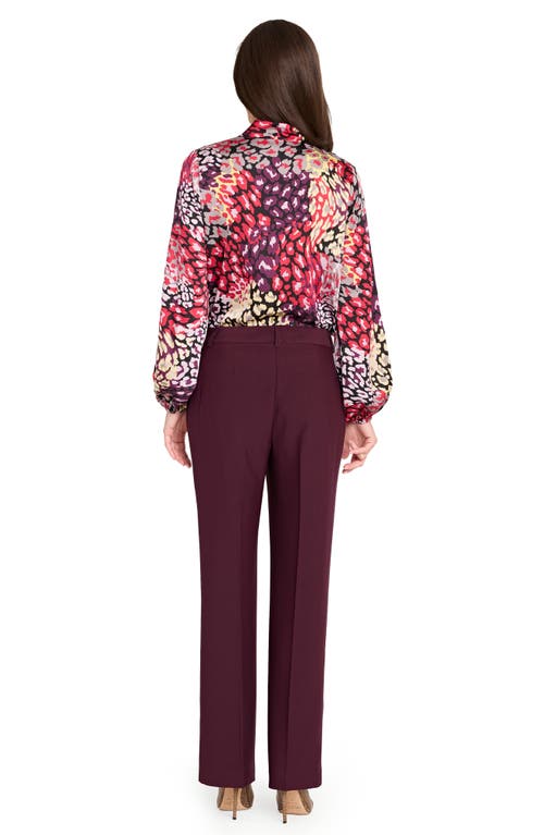 Tahari Asl Print Tie Neck Top In Multi