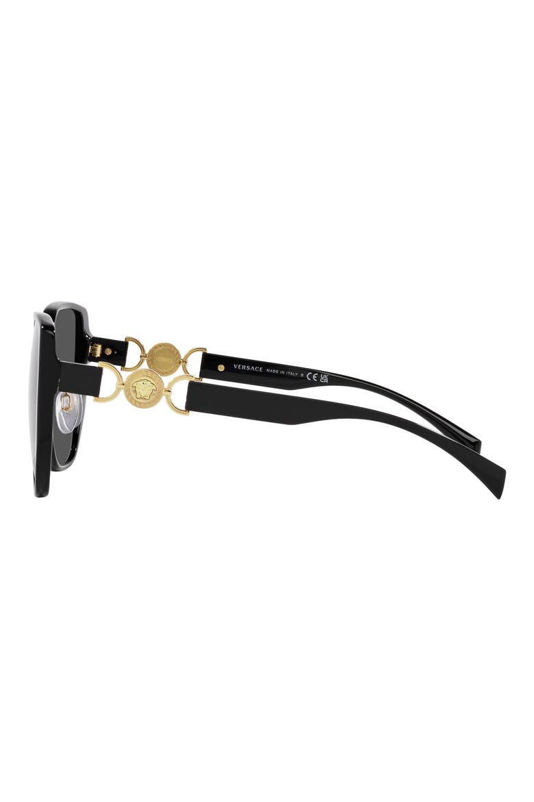 58mm Irregular Sunglasses, Alternate, color, BLACK