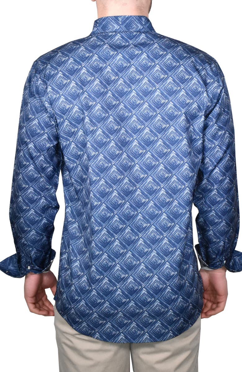 Vintage 1946 Modern Fit Geo Print Stretch Button-Up Shirt, Alternate, color,