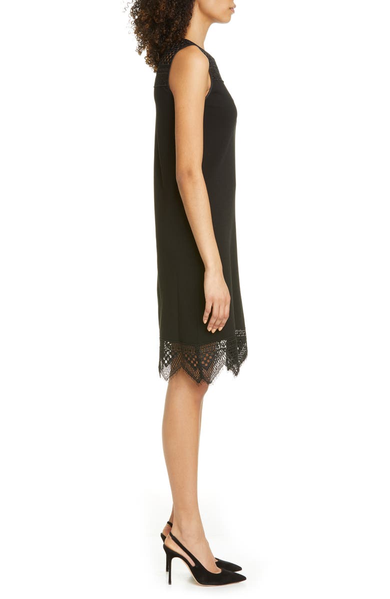 Carolina Herrera Guipure Lace Inset Shift Dress, Alternate, color, 