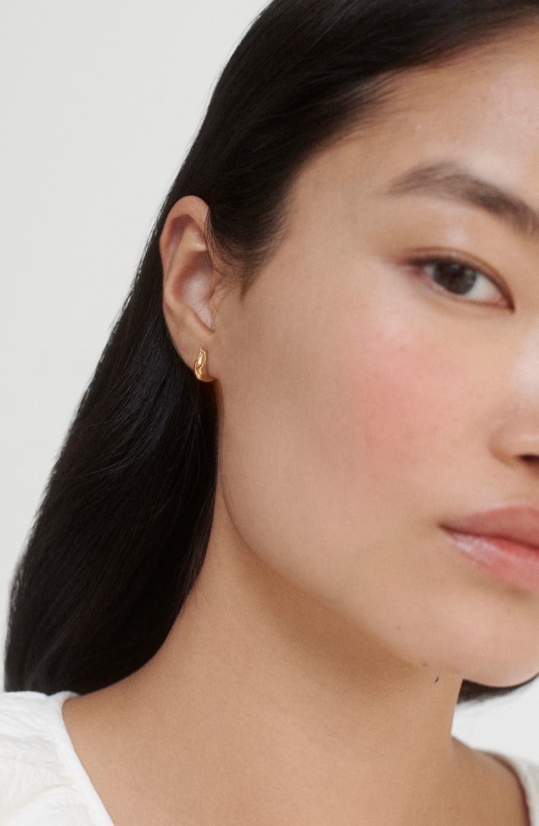 Monica Vinader Deia Lyre Huggie Earrings, Alternate, color, Yellow Gold