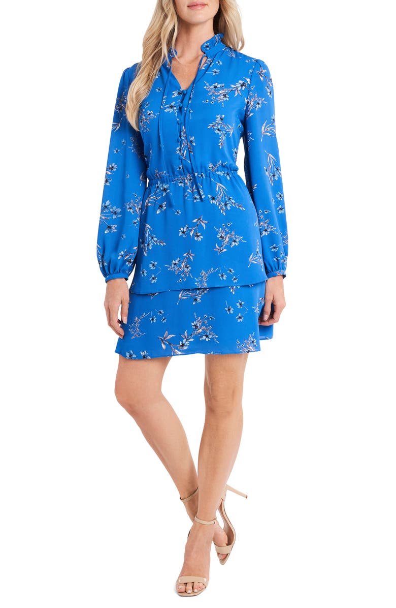 CeCe Floral Print Long Sleeve Dress, Main, color, 