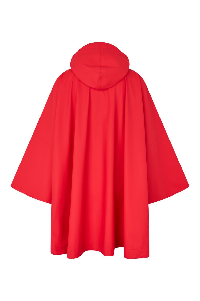 Zip-Front Hooded Poncho, Alternate, color, Poinsettia