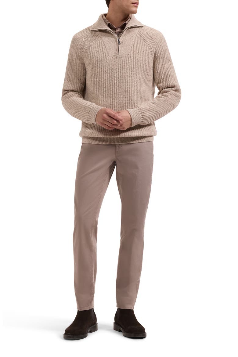 Rib Quarter Zip Sweater, Alternate, color, GINGER