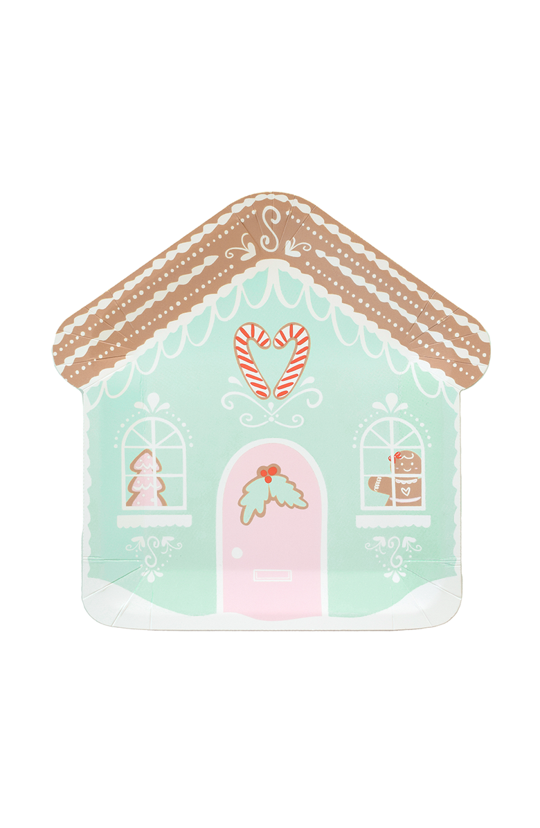 Daydream Society Baking Spirits Bright Mint Gingerbread House Christmas Large Plates, Main, color, Assorted Pre-Pack